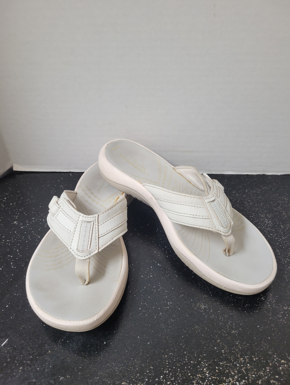 Clarks Cloudsteppers White with Adjustable Strap